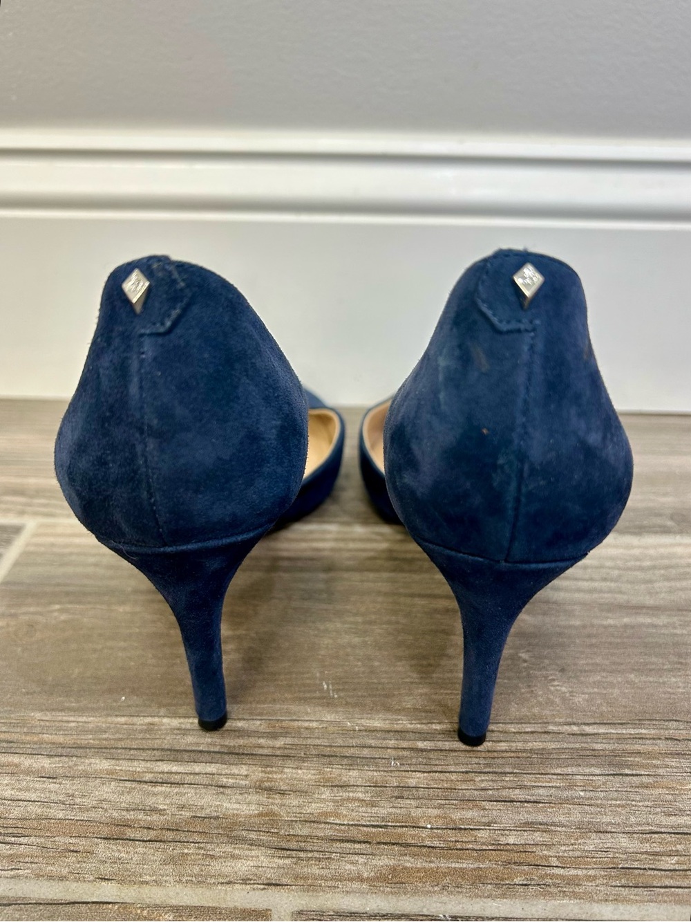 Sam Edelman Navy Suede Pointed Toe D’Orsay Heels Size 7 - Picture 4 of 11